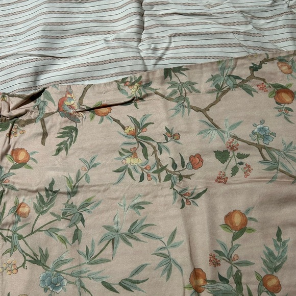 Pottery Barn Floral and Striped Patterned Fabric - Picture 7 of 9